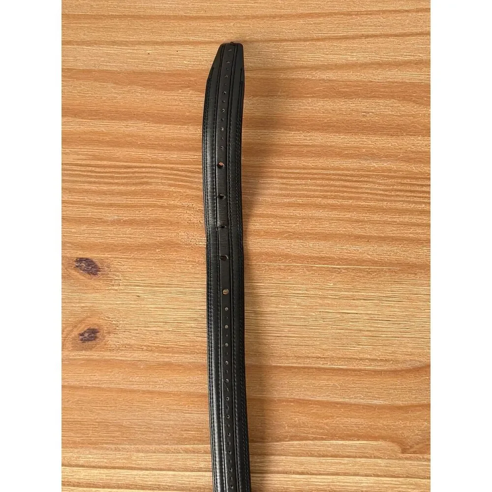 Nike Golf Men's Black Textured Leather Belt Double Row Stitching Sz 40